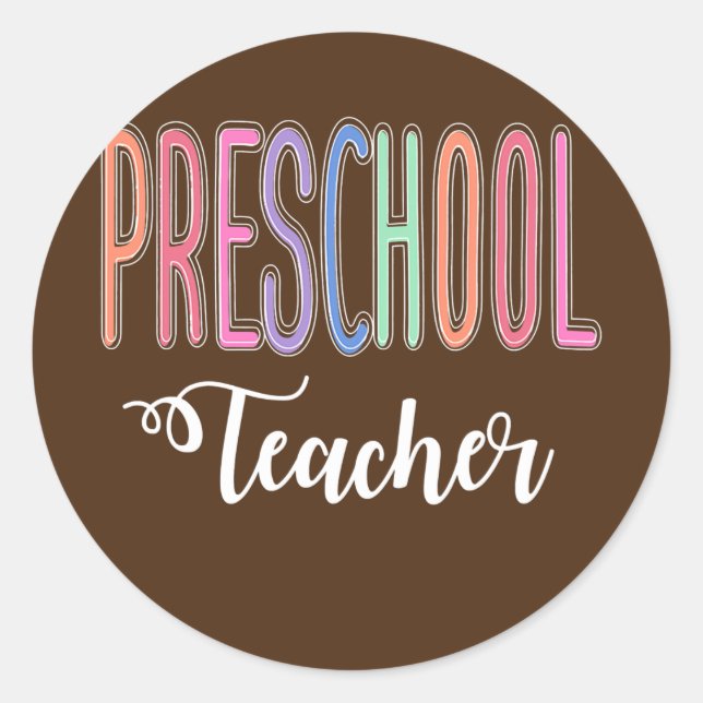 Adesivo Preschool Teacher Back to School Daycare (Frente)