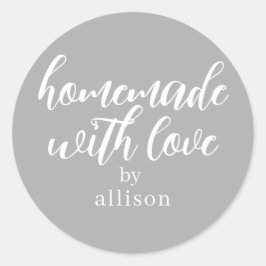 Adesivo Presente Cinza Personalizado Feito com Amor