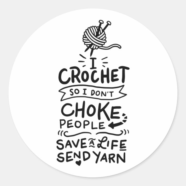 Adesivo Presente Crocheter Crocheting (Frente)
