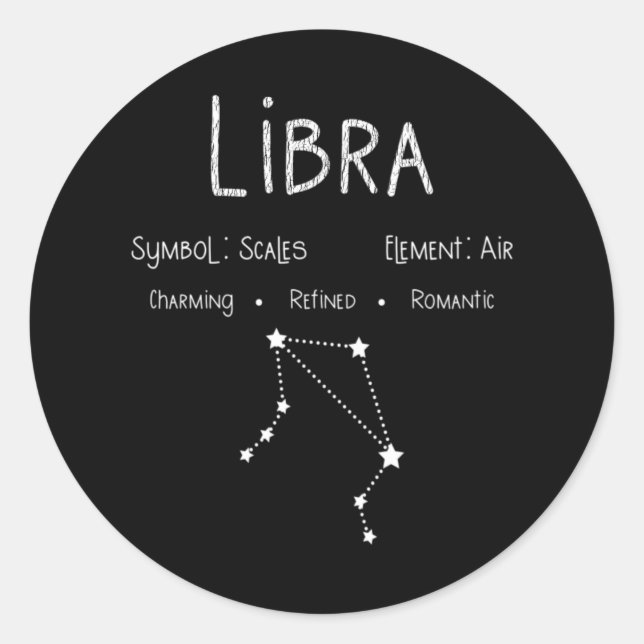 Adesivo Presente da Constelação do Signo Zodíaco de Libra  (Frente)