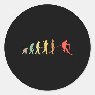 Adesivo Presente da Evolução do Esqui Retrô Para Esquiador