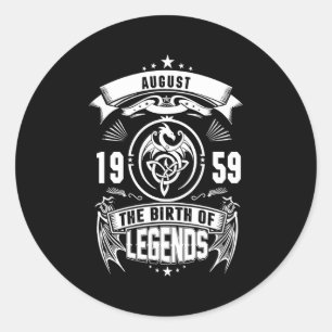 Adesivo Presente de agosto  1959 Nascimento Das Legendas