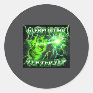Adesivo Presente de Alien Engraçado Glerp Glorp Gnarp Gato