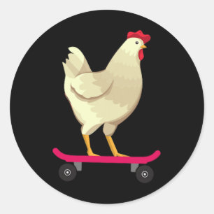 Adesivo Presente de Animal Frango Patinando Engraçado Fofo