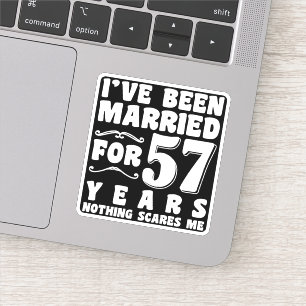 Adesivo Presente de Aniversário de 57 Anos de Casados