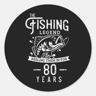 Adesivo Presente de Aniversário de 80 Anos para Peixe de L