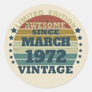 Adesivo presente de aniversário de vintage personalizado