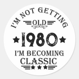 Adesivo presente de aniversário de vintage personalizado