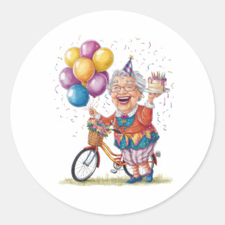 Adesivo Presente de Aniversário Divertido para Avó Andando