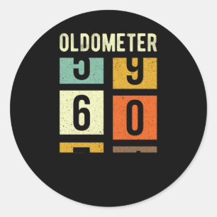 Adesivo Presente de aniversário do Oldometer 60