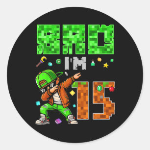 Adesivo Presente de Aniversário Estilo Gamer Pixel Dab par
