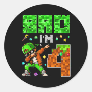 Adesivo Presente de aniversário estilo Pixel Dab Gamer par