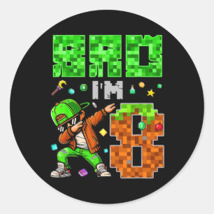 Adesivo Presente de aniversário estilo Pixel Dab Gamer par