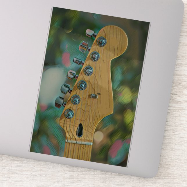 Adesivo presente de aniversário guitarrista (Detalhe)