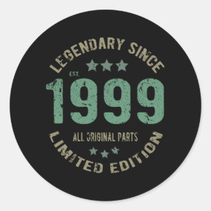 Adesivo Presente de Aniversário Lenda Vintage Desde 1999