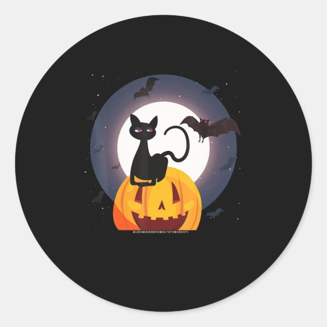 Adesivo Presente de aranha | Pumpkin Preto De Gato Hallowe (Frente)
