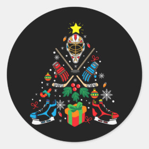 Adesivo Presente de Árvore de Natal de Hockey, Amantes de
