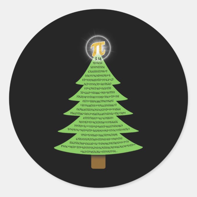 Adesivo Presente De Árvore De Natal Pi 3.14 Para Estudante (Frente)