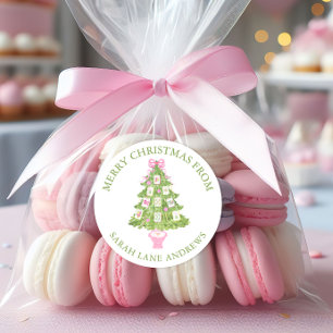 Adesivo Presente de Árvore de Natal Pink-d-Água Mahjong