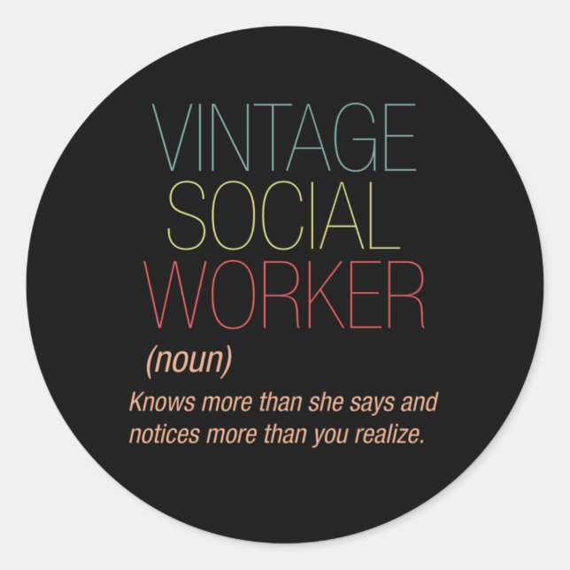 Adesivo Presente de assistência social do trabalhador soci (Frente)