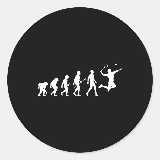 Adesivo Presente de Badminton Evolution Para Jogadores de  (Frente)