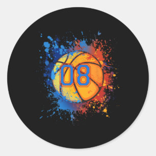 Adesivo Presente De Basquete De Aniversário De 8 Anos Para