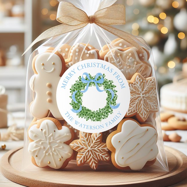 Adesivo Presente de Boxwood Wreath Arco Azul (Criador carregado)