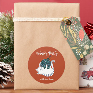 Adesivo Presente de Brinquedo de Natal da Festa de inverno