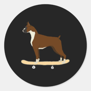 Adesivo Presente de Cachorro Boxer Patinando Cachorro Meni