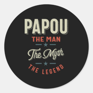 Adesivo Presente de Camisa Mens Papou: O Homem O Mito A Le