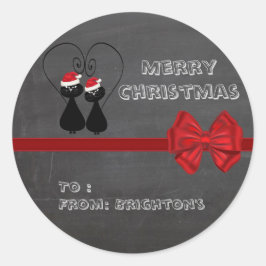 Adesivo Presente de casal de gatos engraçados com Papais n