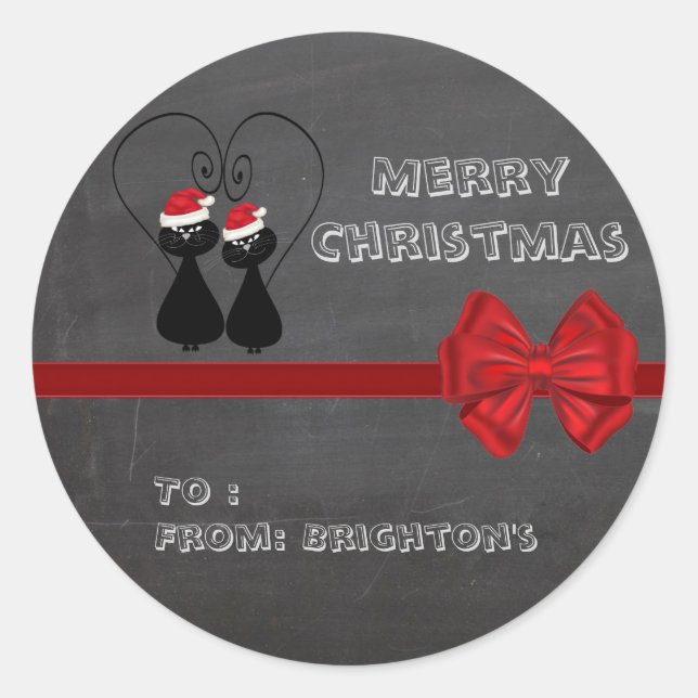 Adesivo Presente de casal de gatos engraçados com Papais n (Frente)