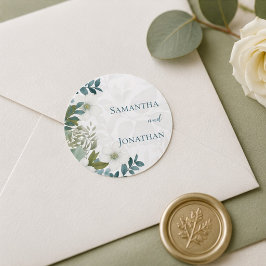 Adesivo Presente de casamento de eucalipto marfim verde sa