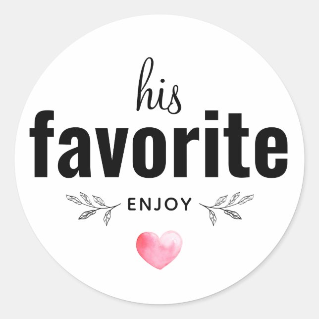 Adesivo Presente de Casamento Personalizado Favorito Dele (Frente)