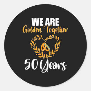 Adesivo Presente de Casamento   Somos Dourados Juntos 50 A