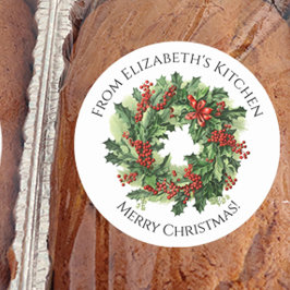 Adesivo Presente de Comida Caseira de Natal Coroa 