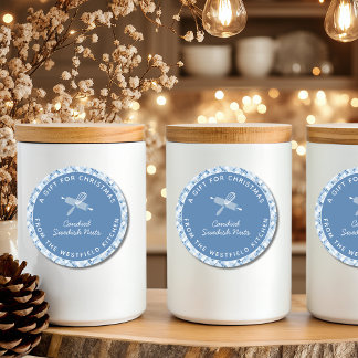 Adesivo Presente de Comida de Natal Azul Dusty