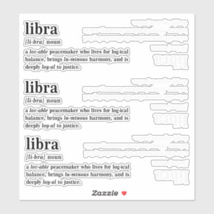 Adesivo Presente de Definição Estética de Libra Astrologia