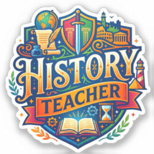 Adesivo Presente de Educador Vintage   Professor de Histór