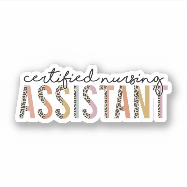 Adesivo Presente de Enfermeira Leopard CNA Nurse Assistent (Frente)
