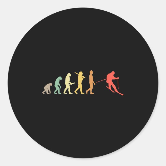 Adesivo Presente De Evolução De Esqui Retroativo Para Esqu (Frente)