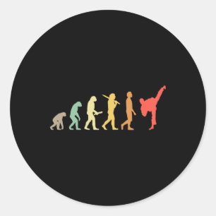 Adesivo Presente De Evolução De Karate Retro-Karate