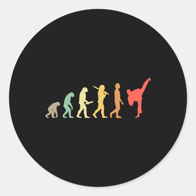Adesivo Presente De Evolução De Karate Retro-Karate (Frente)