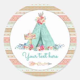Adesivo Presente de Favor Boho TeePee Tribal Azteca Obriga
