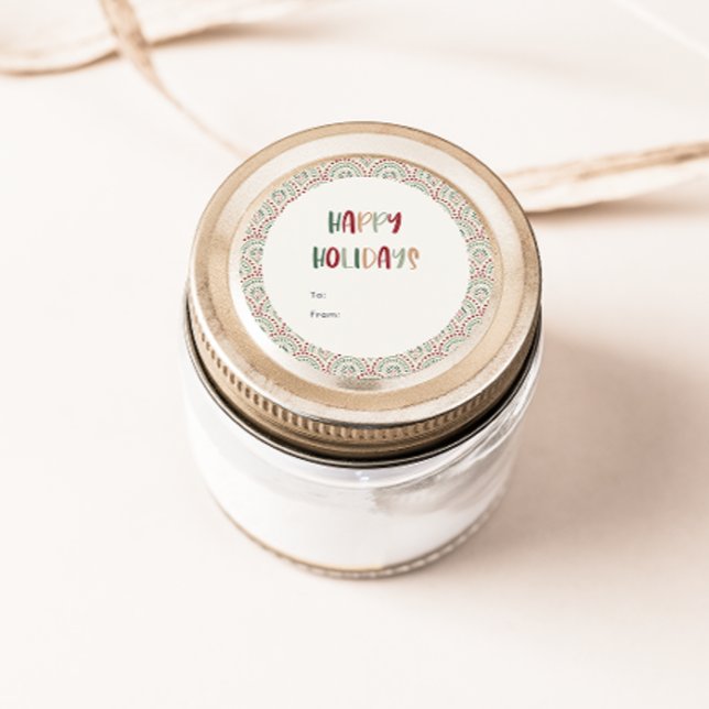 Adesivo Presente de Férias Felizes Coloridas Festivas (Criador carregado)