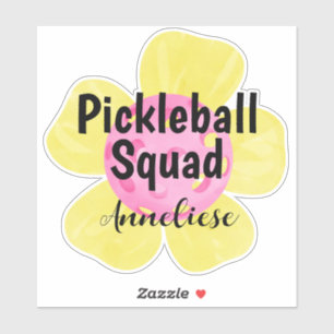 Adesivo Presente de Flor de Esquadrão de Pickleball Person