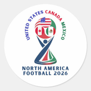 Adesivo Presente de Futebol para Fãs dos EUA Canadá México
