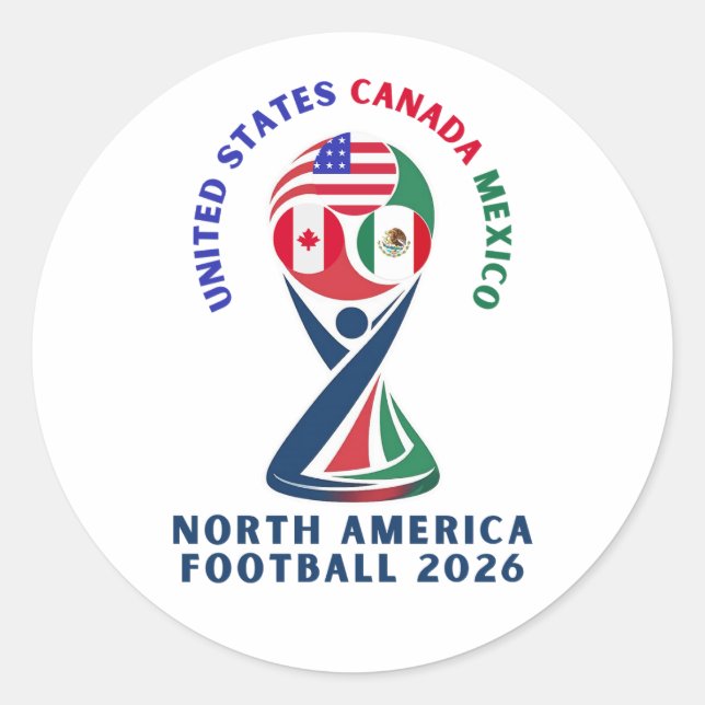 Adesivo Presente de Futebol para Fãs dos EUA Canadá México (Frente)