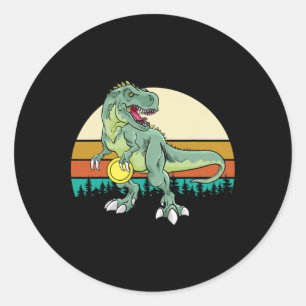 Adesivo Presente de Golfe de Disco T Rex Dinossauro Retro 