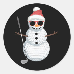 Adesivo Presente de Golfe de Natal Bola de Golfe Homem de